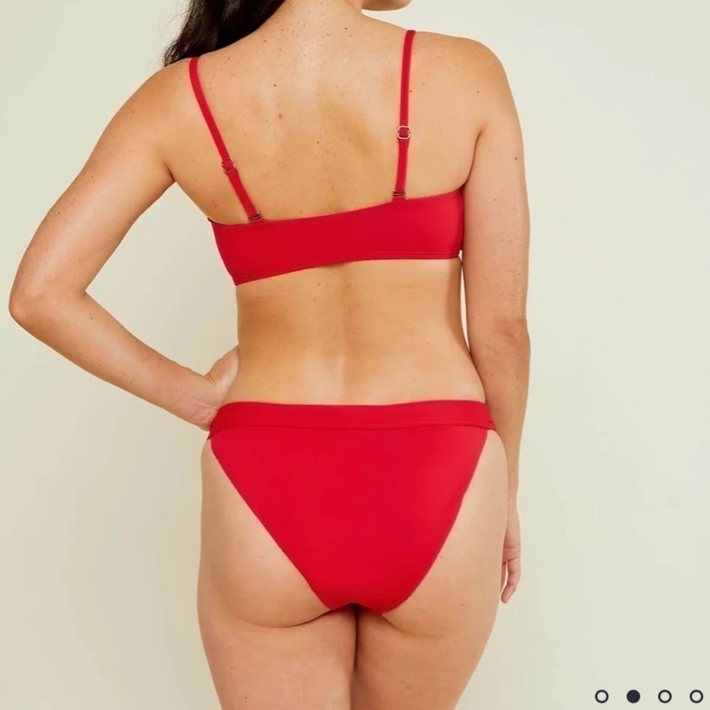 Andie Swim | The banded cheeky bottom cherry red size XS new - Picture 2 of 3